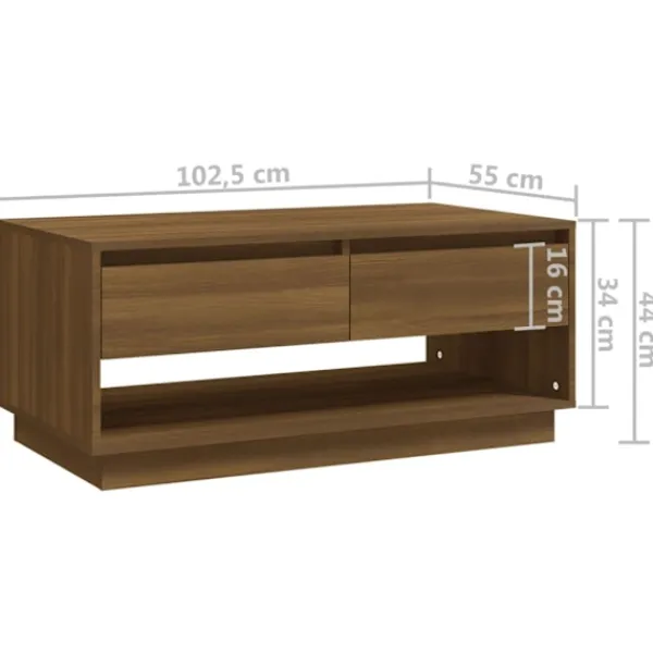 vidaXL Soffbord>Soffbord ek 102,5x55x44 cm konstruerat trä