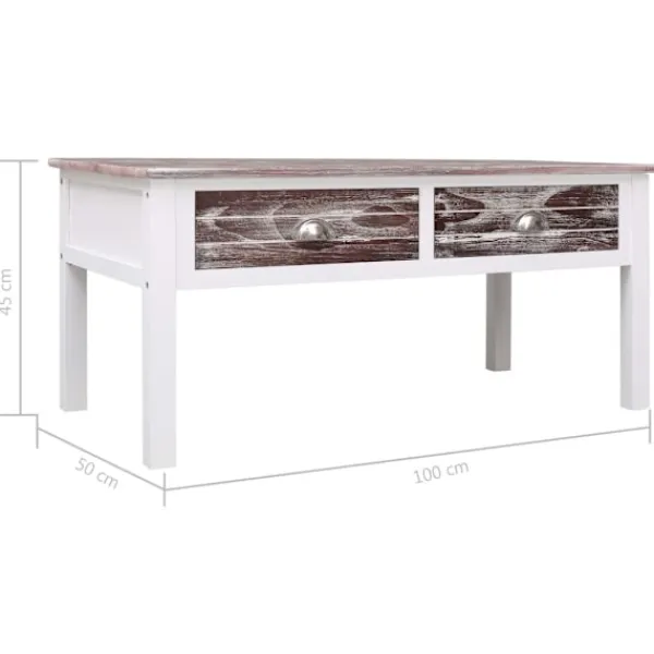 vidaXL Soffbord>Soffbord 100x50x45 cm trä
