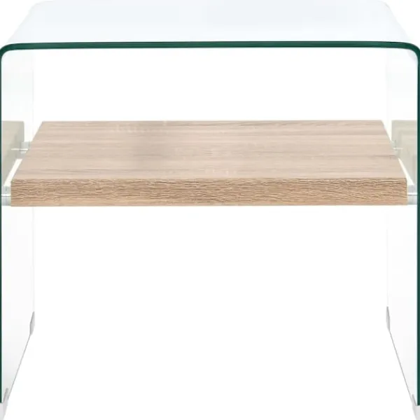 vidaXL Soffbord>Soffbord genomskinlig 50x50x45 cm härdat glas