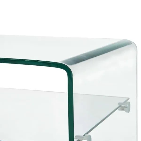 vidaXL Soffbord>Soffbord genomskinlig 98x45x31 cm härdat glas