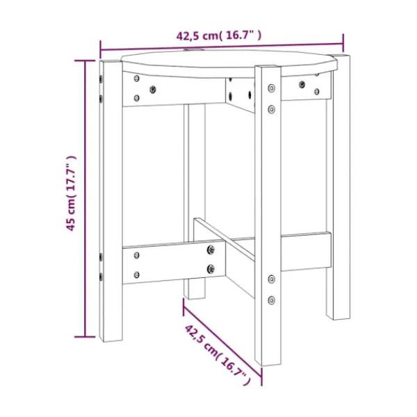 vidaXL Soffbord>Soffbord Ø 42,5x45 cm massiv furu