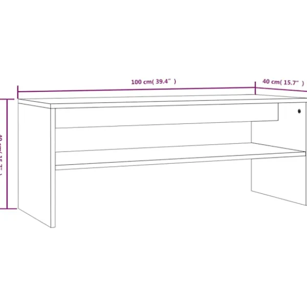 vidaXL Soffbord>Soffbord sonoma 100x40x40 cm konstruerat trä