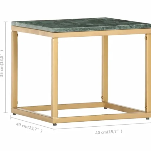 vidaXL Soffbord>Soffbord 40x40x35 cm äkta sten med marmorstruktur