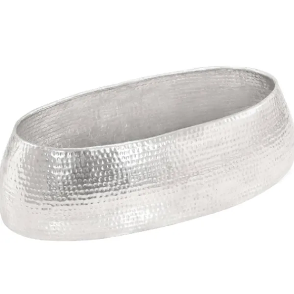 vidaXL Soffbord>Soffbord hamrad aluminium 100x50x28 cm