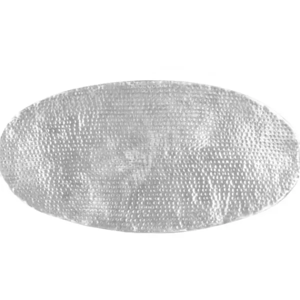 vidaXL Soffbord>Soffbord hamrad aluminium 100x50x28 cm