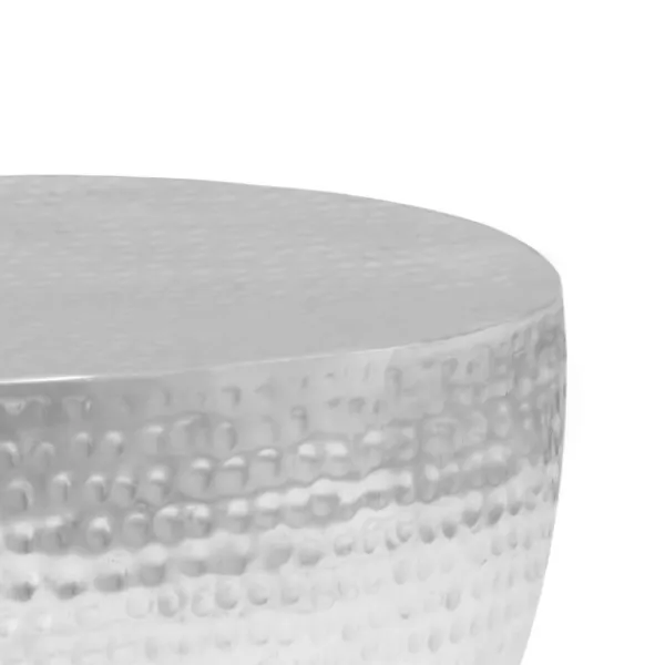 vidaXL Soffbord>Soffbord hamrad aluminium 100x50x28 cm