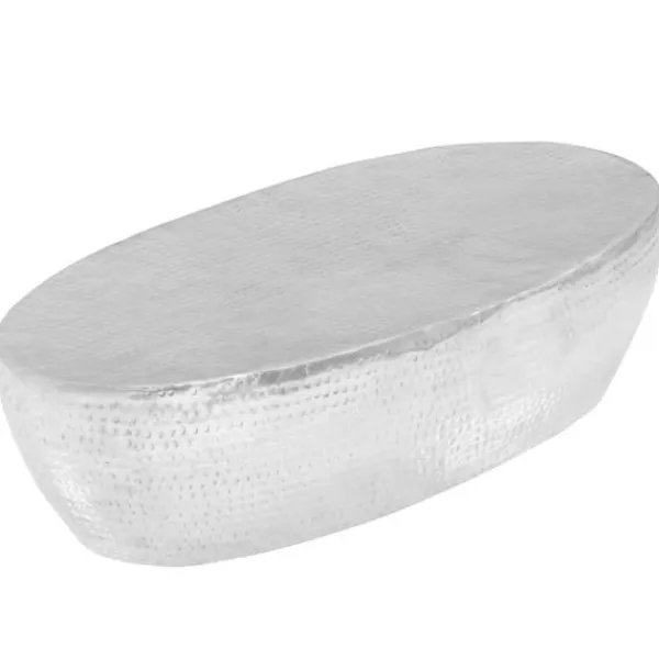 vidaXL Soffbord>Soffbord hamrad aluminium 100x50x28 cm