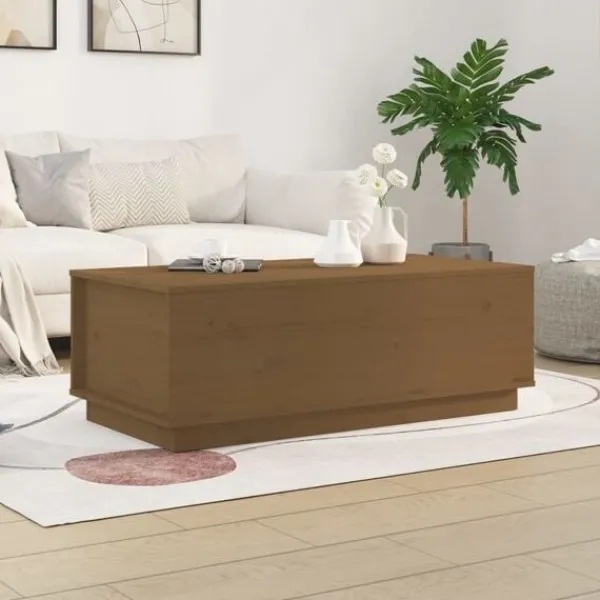 vidaXL Soffbord>Soffbord honungs 100x50x35 cm massiv furu