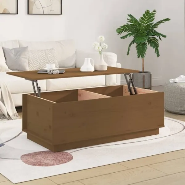 vidaXL Soffbord>Soffbord honungs 100x50x35 cm massiv furu
