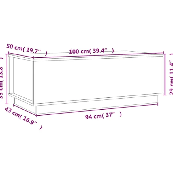 vidaXL Soffbord>Soffbord honungs 100x50x35 cm massiv furu