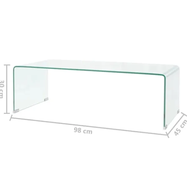 vidaXL Soffbord>Soffbord härdat klarglas 100x48x33 cm