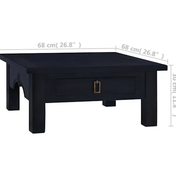 vidaXL Soffbord>Soffbord ljus 68x68x30 cm massiv mahogny
