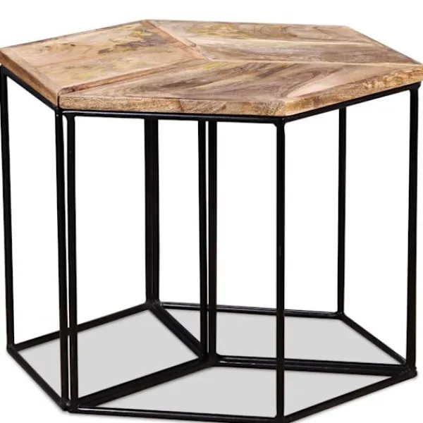 vidaXL Soffbord>Soffbord massivt mangoträ 56x48x40 cm