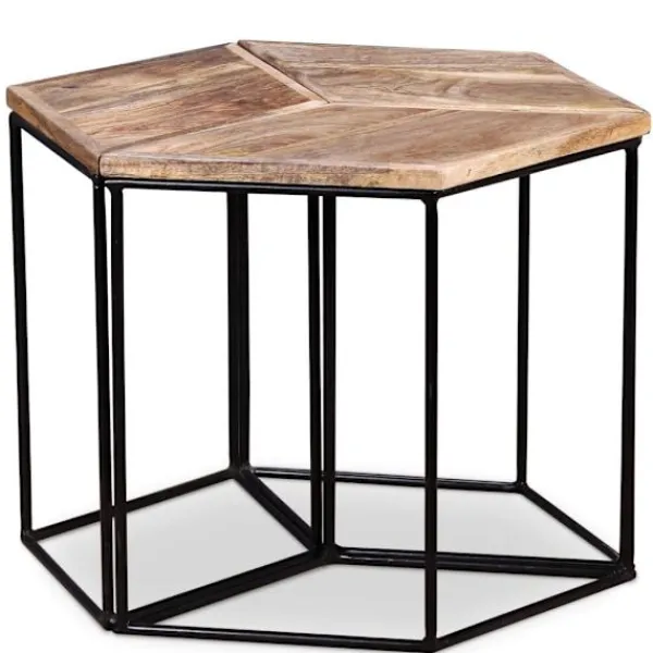 vidaXL Soffbord>Soffbord massivt mangoträ 56x48x40 cm
