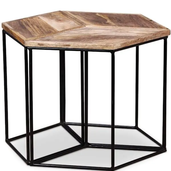vidaXL Soffbord>Soffbord massivt mangoträ 56x48x40 cm