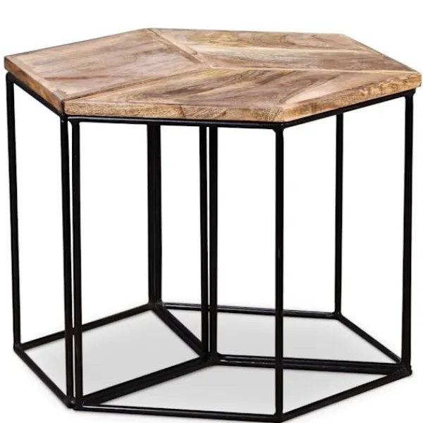 vidaXL Soffbord>Soffbord massivt mangoträ 56x48x40 cm
