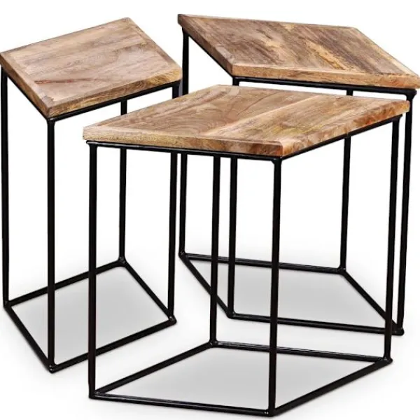 vidaXL Soffbord>Soffbord massivt mangoträ 56x48x40 cm