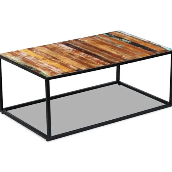 vidaXL Soffbord>Soffbord massivt återvunnet trä 100x60x40 cm