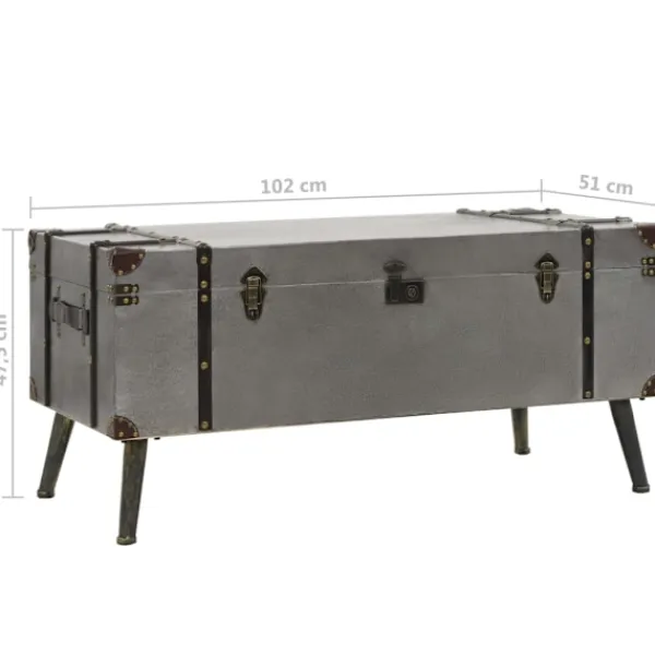 vidaXL Soffbord>Soffbord MDF och aluminium 102x51x47,5 cm