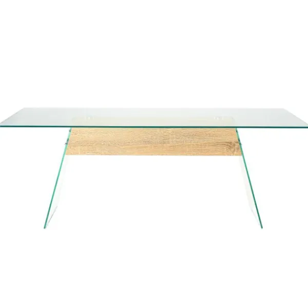 vidaXL Soffbord>Soffbord MDF och glas 110x55x40 cm ekfärgat