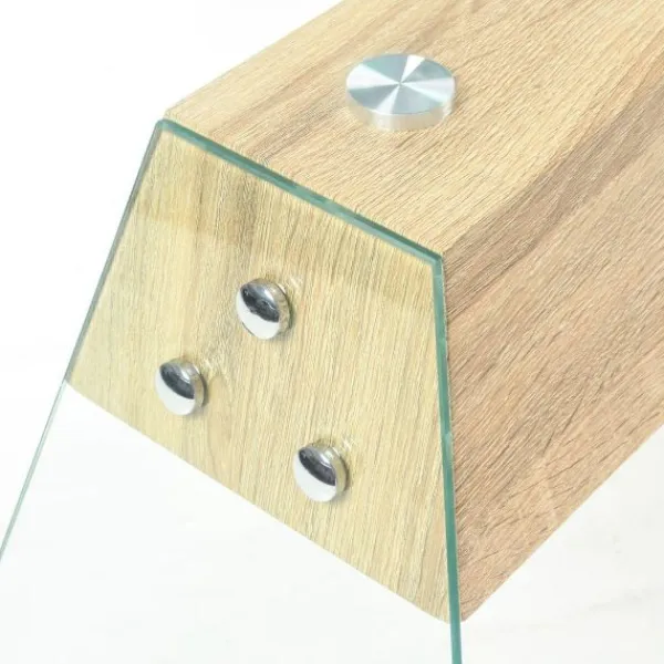 vidaXL Soffbord>Soffbord MDF och glas 110x55x40 cm ekfärgat