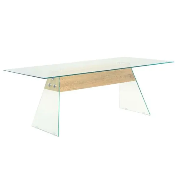 vidaXL Soffbord>Soffbord MDF och glas 110x55x40 cm ekfärgat