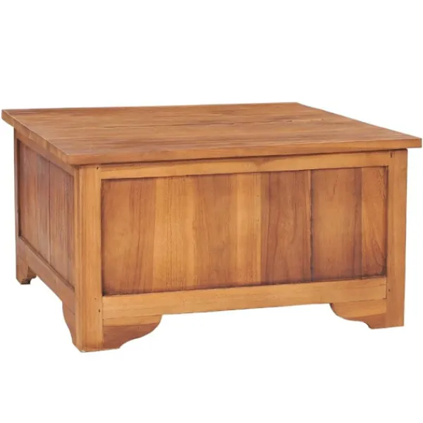 vidaXL Byråer>Soffbord med öppningsbar bordsskiva 65x64x35 cm massiv teak