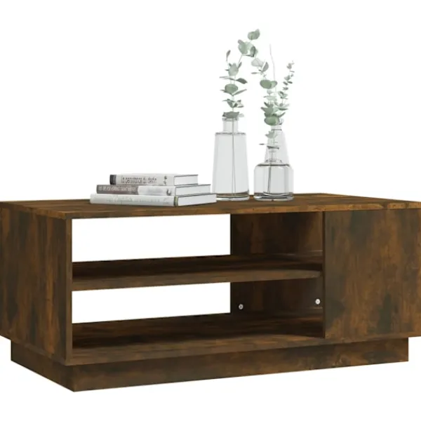 vidaXL Soffbord>Soffbord rökfärgad ek 102x55x43 cm konstruerat trä