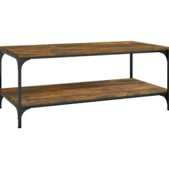vidaXL Soffbord>Soffbord rökfärgad ek 100x50x40 cm konstruerat trä