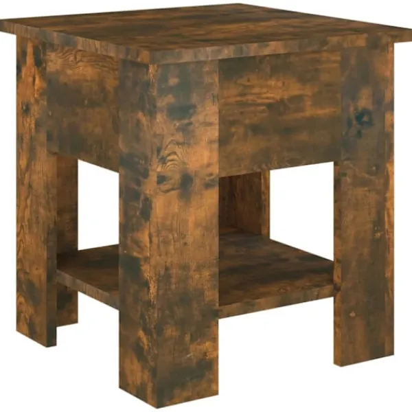 vidaXL Soffbord>Soffbord rökfärgad ek 40x40x42 cm konstruerat trä