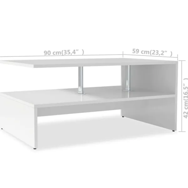 vidaXL Soffbord>Soffbord spånskiva 90x59x42 cm