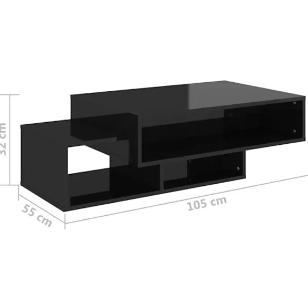 vidaXL Soffbord>Soffbord högglans 105x55x32 cm konstruerat trä