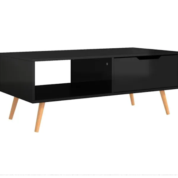 vidaXL Soffbord>Soffbord högglansig 100x49,5x43 cm spånskiva