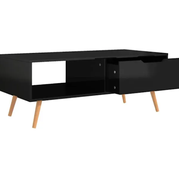 vidaXL Soffbord>Soffbord högglansig 100x49,5x43 cm spånskiva