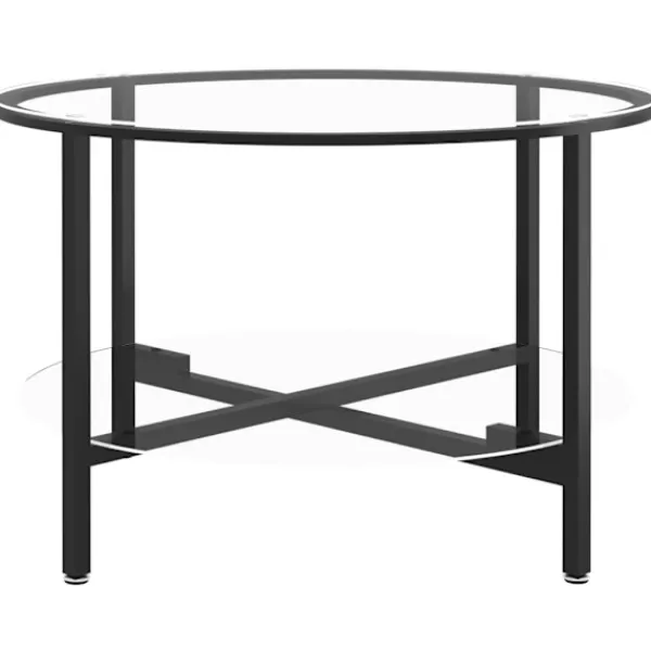 vidaXL Soffbord>Soffbord och transparent 70 cm härdat glas