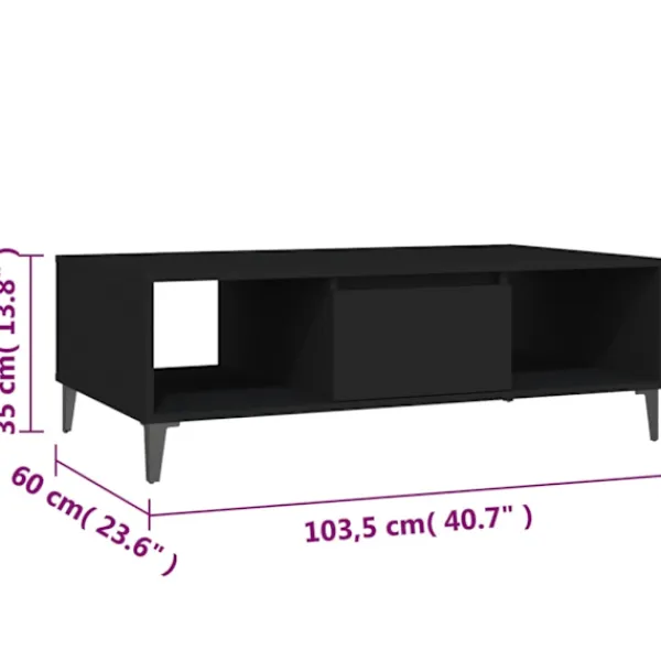 vidaXL Soffbord>Soffbord 103,5x60x35 cm konstruerat trä