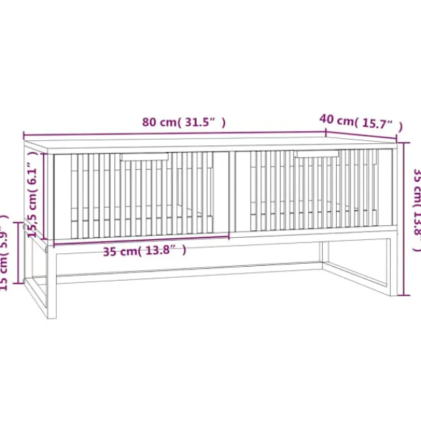 vidaXL Sideboards>Soffbord 80x40x35 cm konstruerat trä och järn