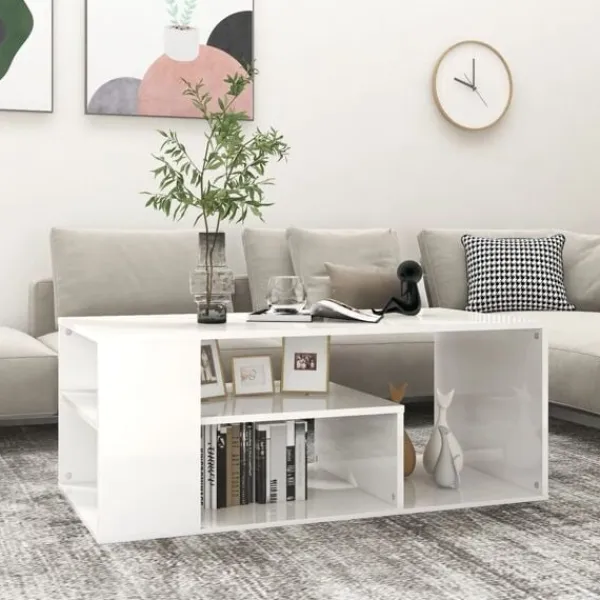 vidaXL Soffbord>Soffbord högglans 100x50x40 cm konstruerat trä
