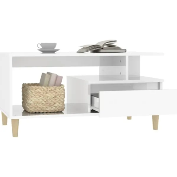 vidaXL Soffbord>Soffbord högglans 90x49x45 cm konstruerat trä
