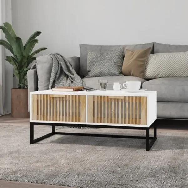 vidaXL Soffbord>Soffbord 80x40x35 cm konstruerat trä och järn
