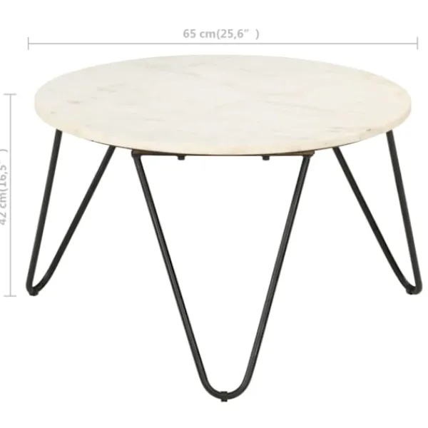 vidaXL Soffbord>Soffbord 65x65x42 cm äkta sten med marmorstruktur