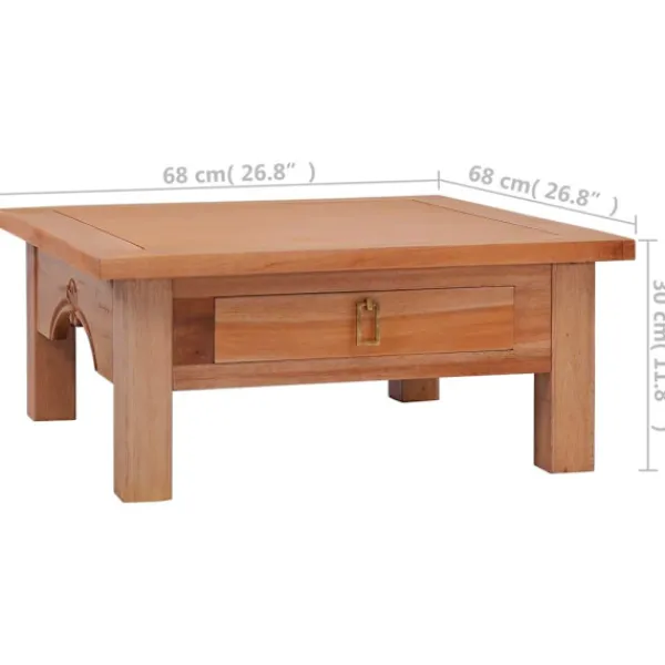 vidaXL Soffbord>Soffbord 68x68x30 cm massiv mahogny