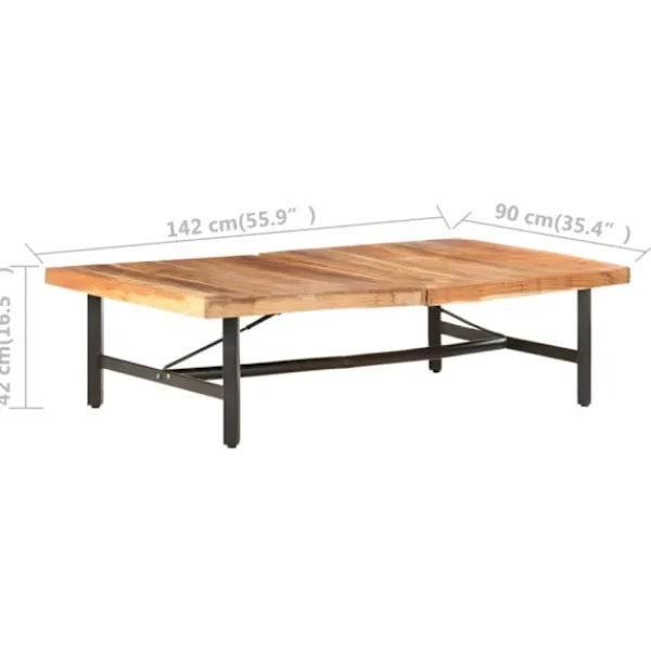 vidaXL Soffbord>Soffbord 142x90x42 cm massivt akaciaträ