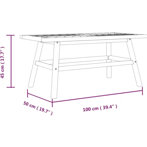 vidaXL Soffbord>Soffbord 100x50x45 cm massivt akaciaträ