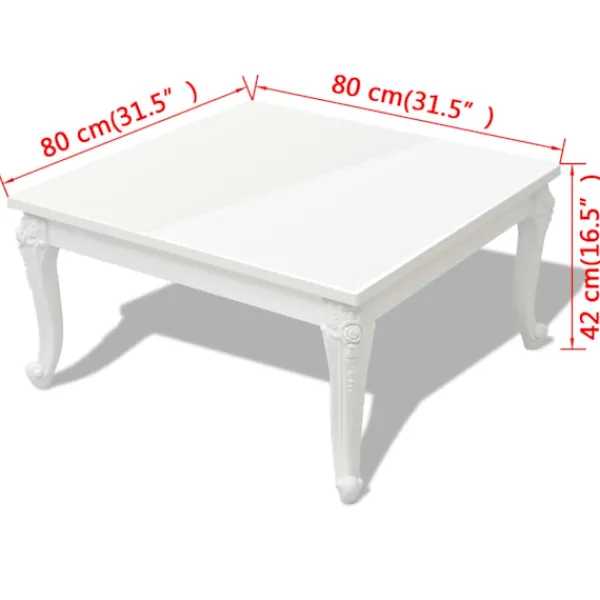 vidaXL Soffbord>Soffbord 80x80x42 cm högglans