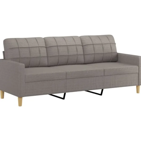 vidaXL Soffor>Soffgrupp med dynor 3 delar Taupe tyg Taupe