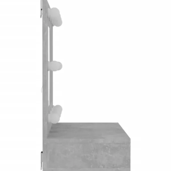 vidaXL Sminkbord>Spegelskåp med LED betong 60x31,5x62 cm