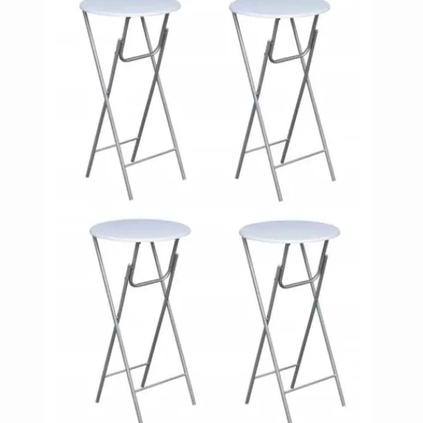 vidaXL Småbord>Ståbord i 4-pack fällbart grädd