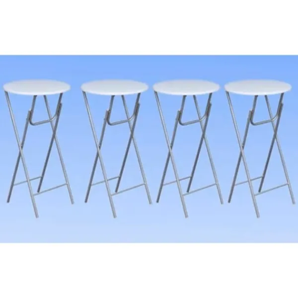 vidaXL Småbord>Ståbord i 4-pack fällbart grädd