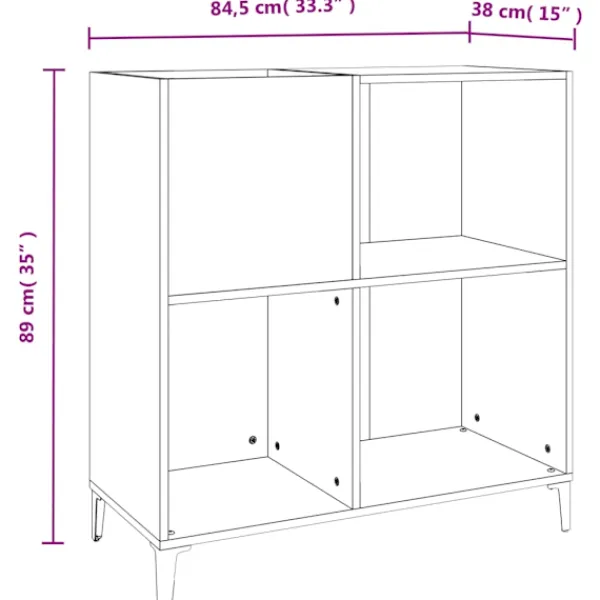 vidaXL Tv-Bänkar>Stereobänk ek 84,5x38x89 cm konstruerat trä